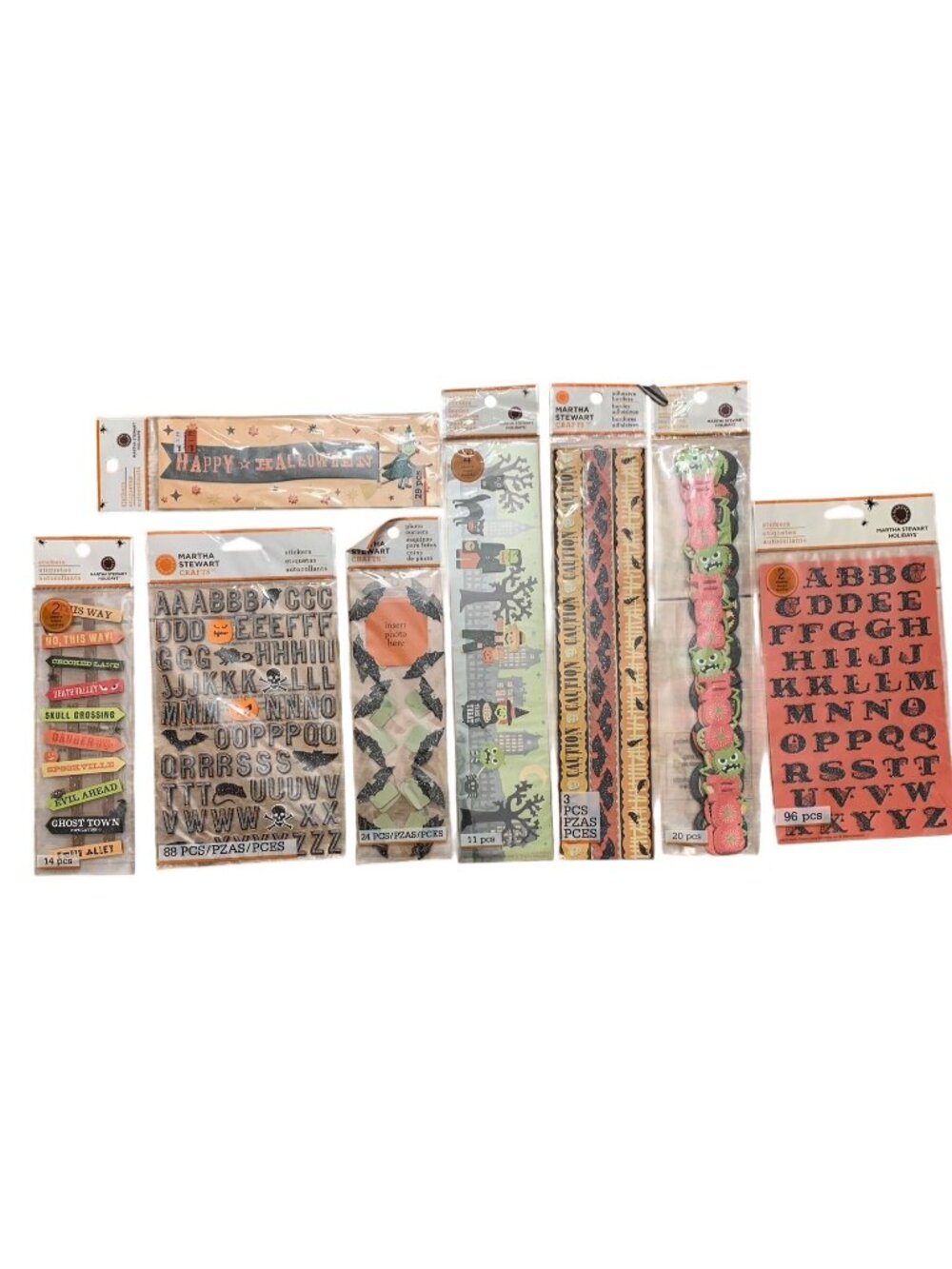 NWT Martha Stewart Crafts Halloween-Themed Stickers & Borders Bundle 8 PC Scrapb